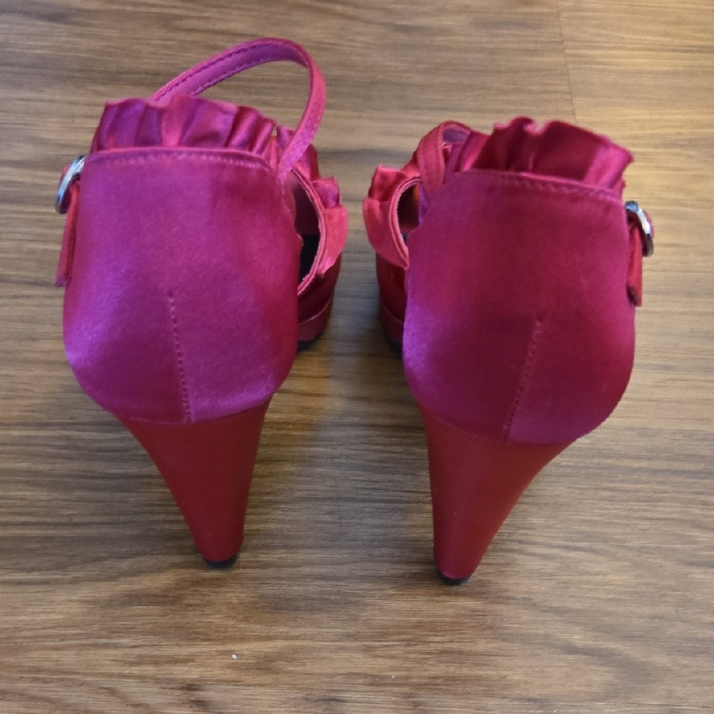 Pink Peep Toe Heels - Picture 3 of 16